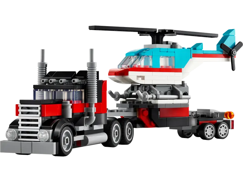 Camión Plataforma con Helicóptero