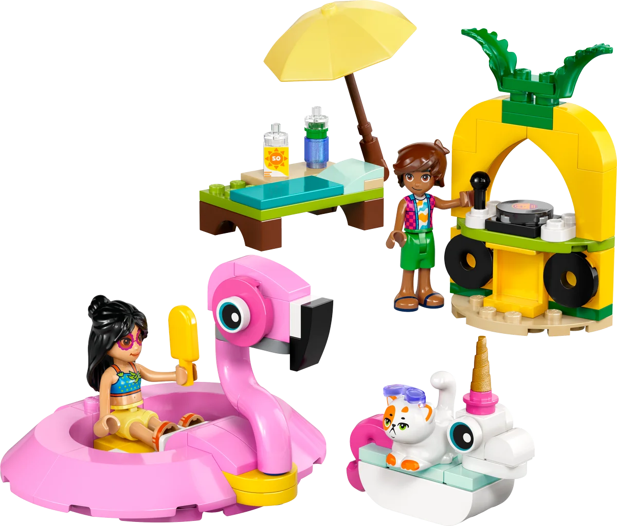 Fiesta en la Piscina con Flamenco y Unicornio
