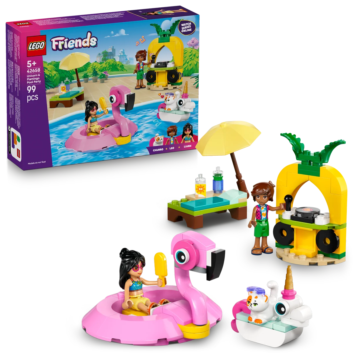Fiesta en la Piscina con Flamenco y Unicornio
