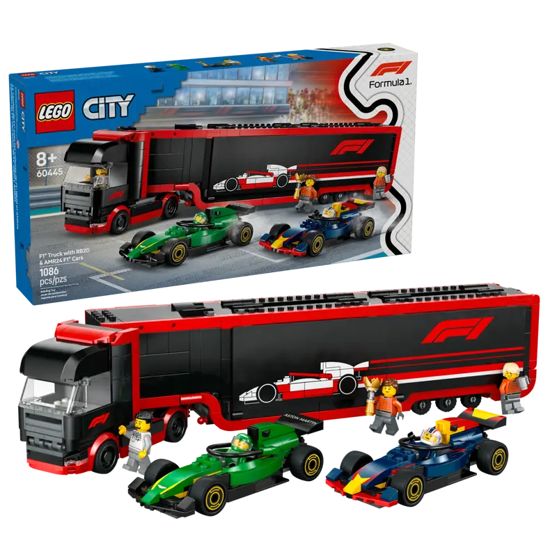 Camión de F1® con Coches de F1® RB20 y AMR24