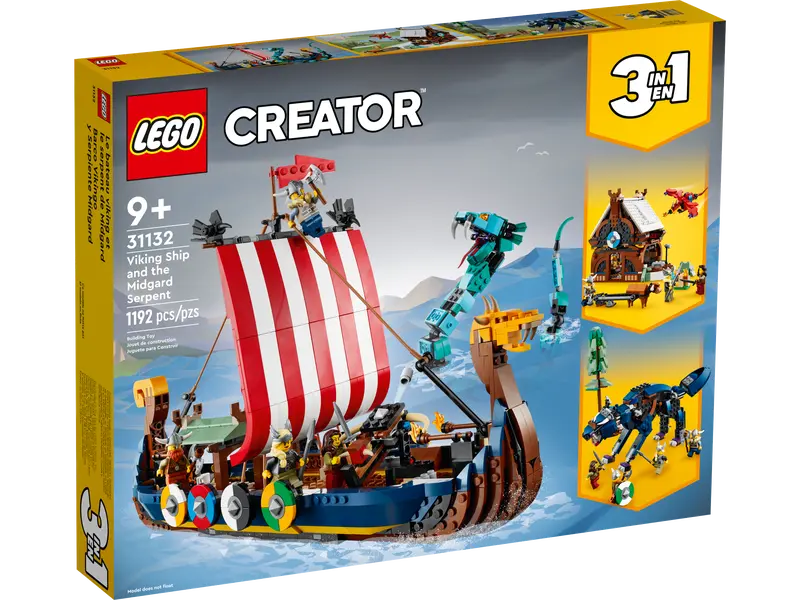 Barco Vikingo y Serpiente Midgard