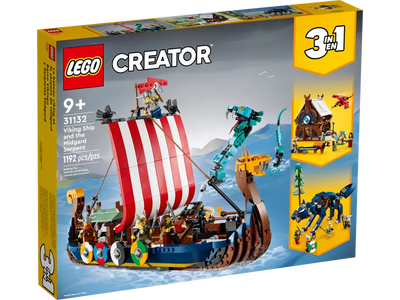 Barco Vikingo y Serpiente Midgard