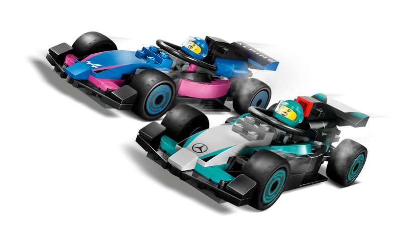 Garaje de F1® con Coches Mercedes-AMG y Alpine
