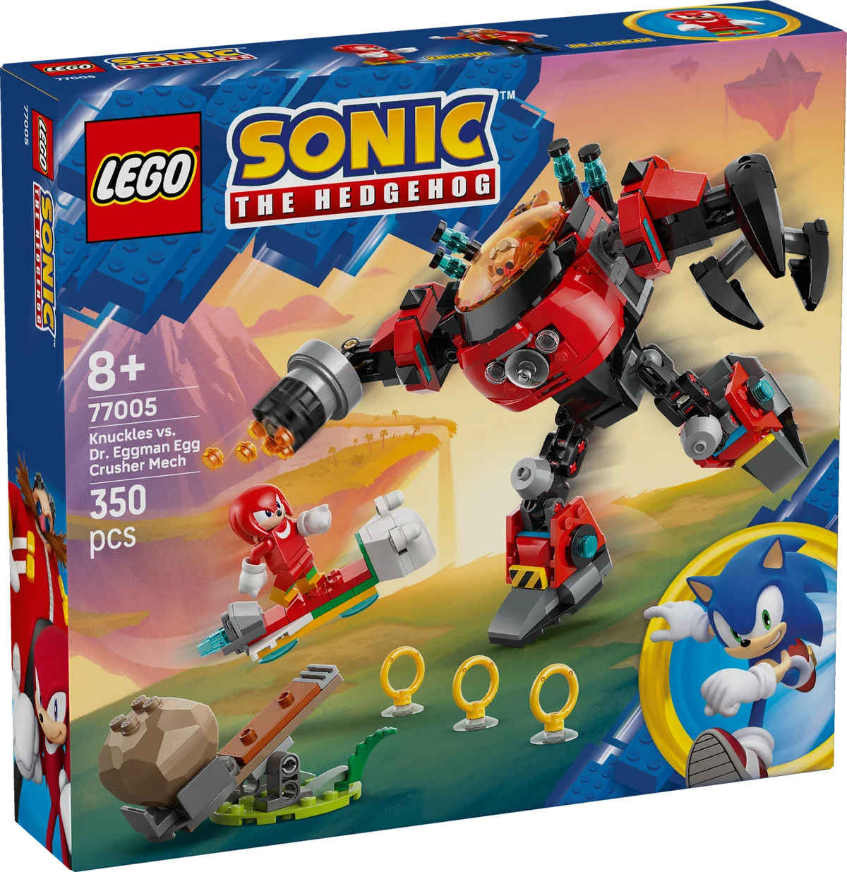 Knuckles vs. Meca Egg Crusher del Dr. Eggman
