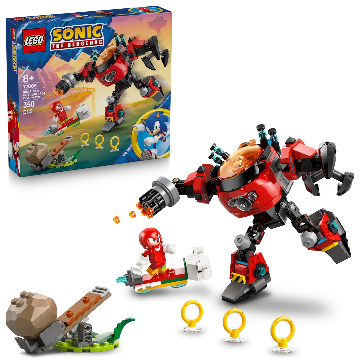 Knuckles vs. Meca Egg Crusher del Dr. Eggman